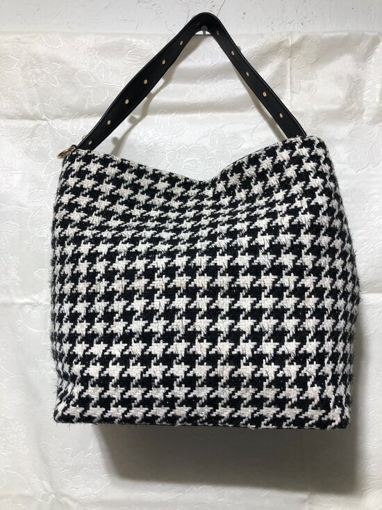 Cato Handbags - Vintage Cato Hounds Tooth Hobo Handbag Shoulder Bag Black White